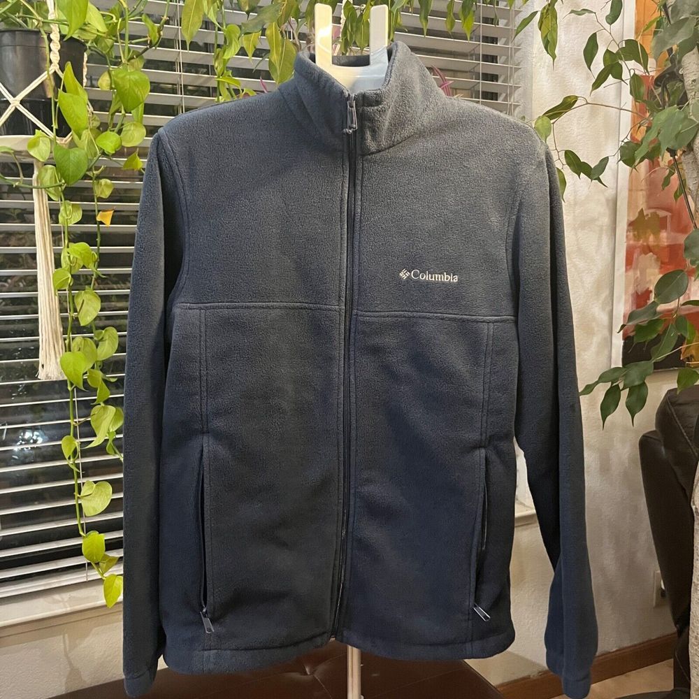 Columbia Fleece Jacket Women's Medium Blue Interchange 23" Chest, 28" Length
